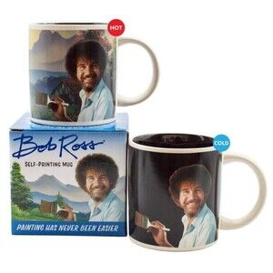 Bob Ross Heat Changing Mug 12oz New in Box Official Licensed Painting Appears